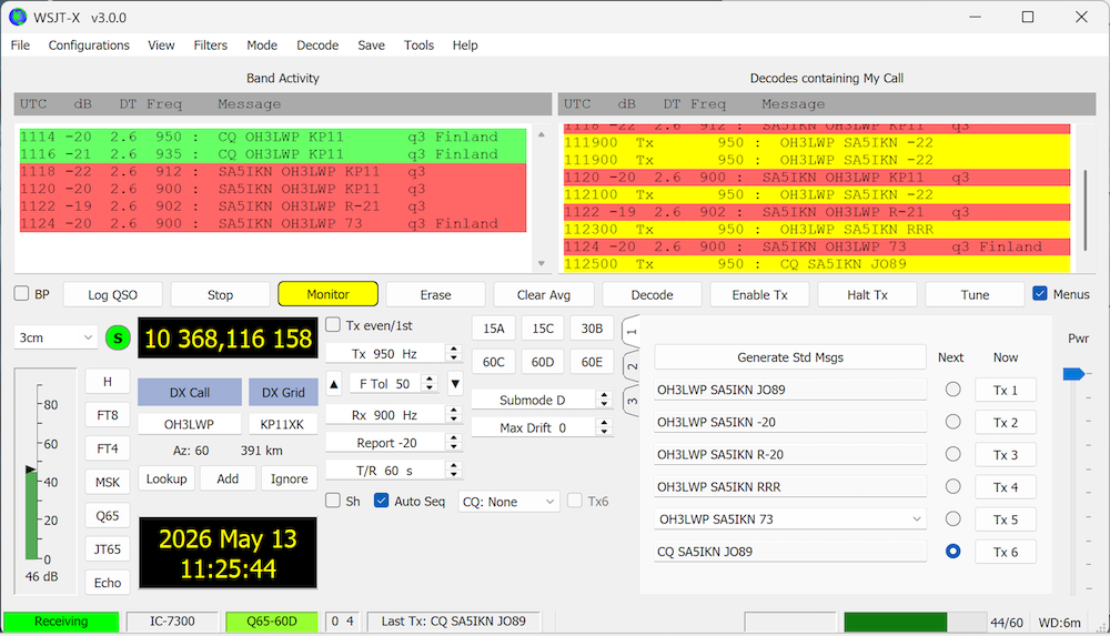 SA5IKN-OH3LWP 50cm dish 10GHz EME QSO