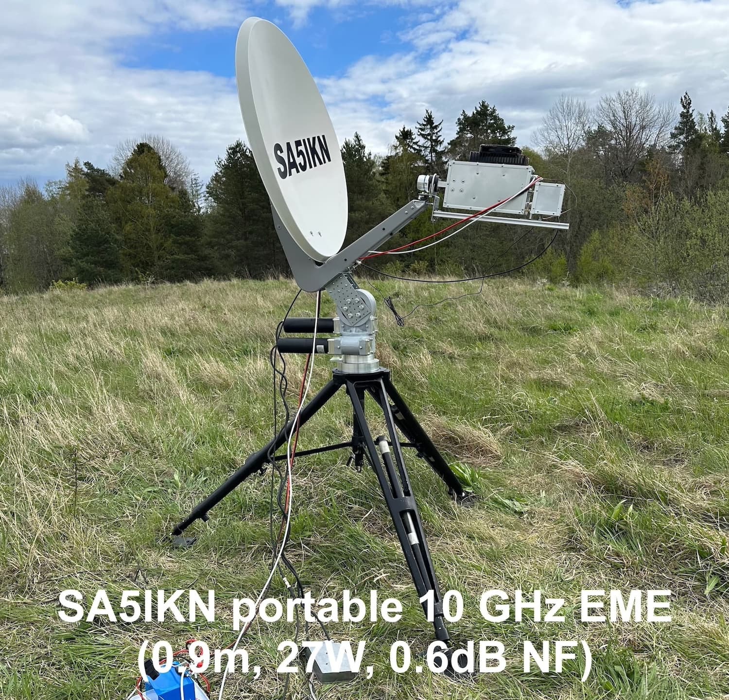 SA5IKN portable, battery powered 10GHz EME station in ARRL EME Contest 2025